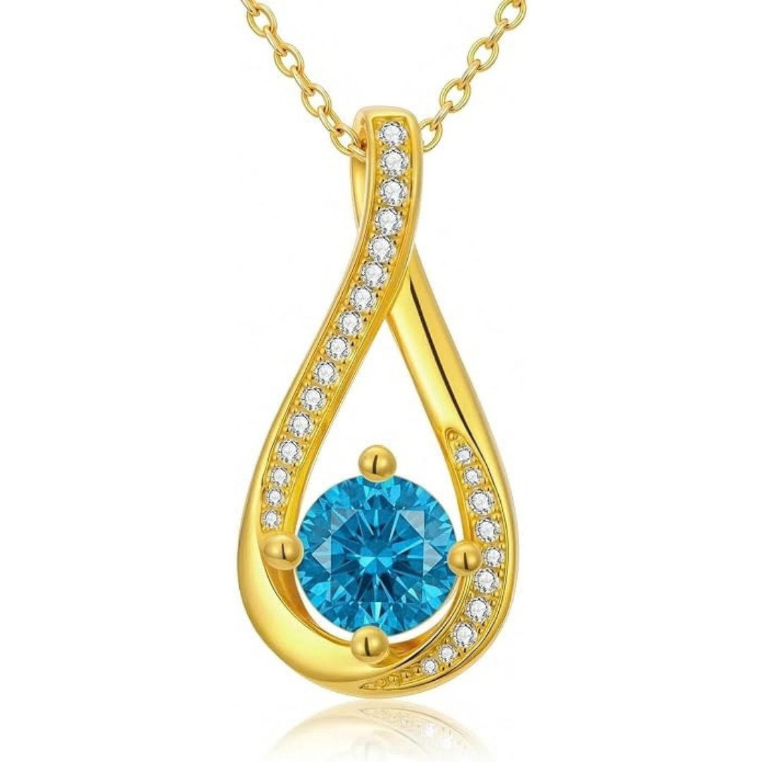 14K Gold Infinity Birthstone Necklace
