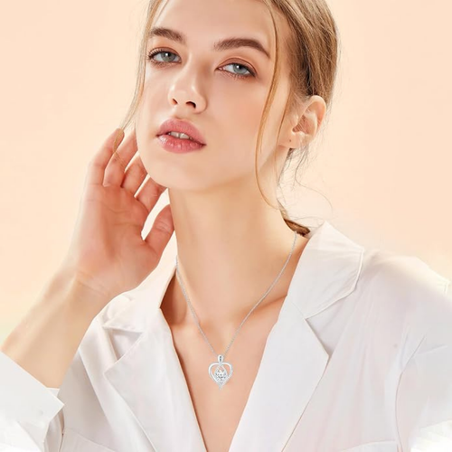 925 Sterling Silver Infinity Heart Necklace
