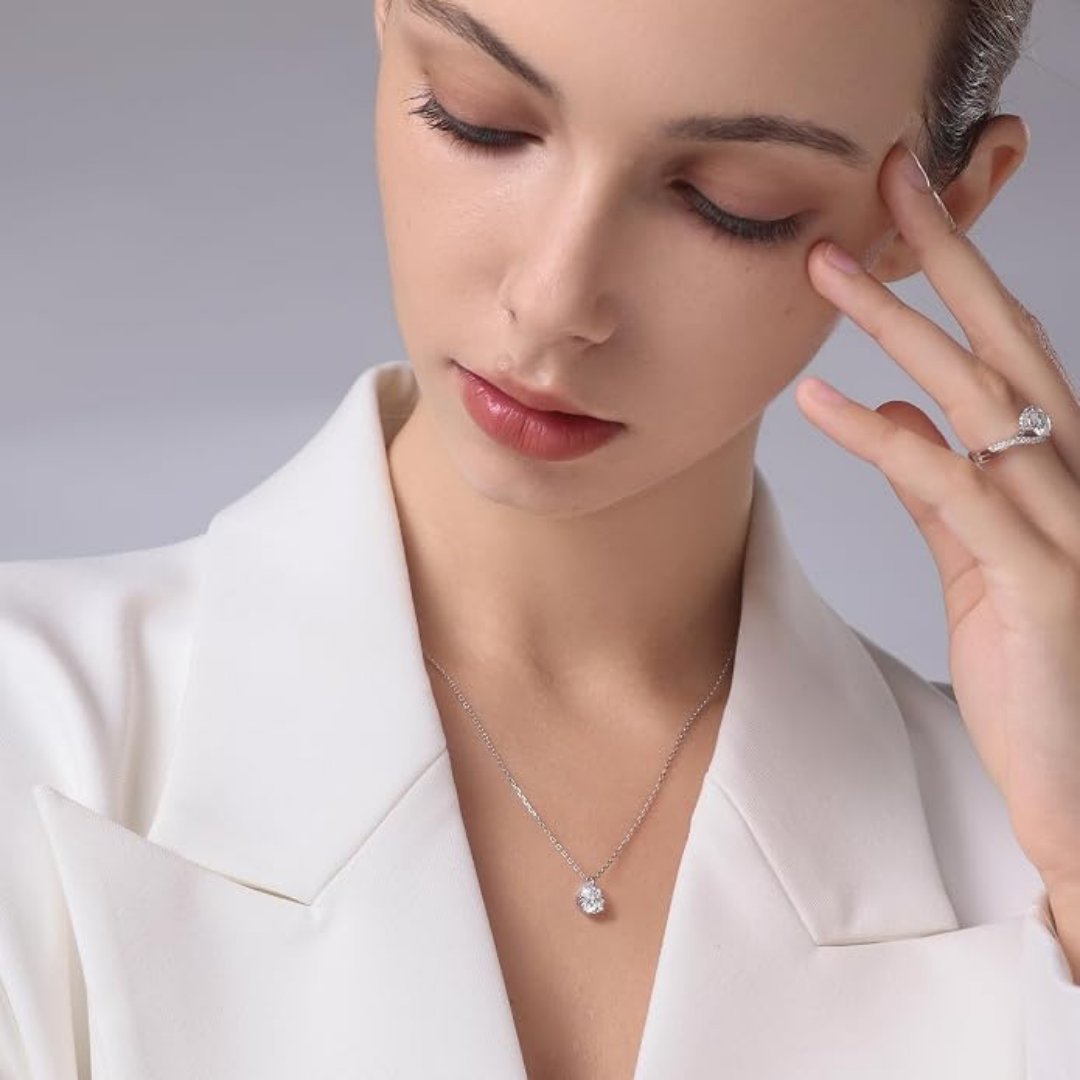 KRKC Moissanite Pendant Necklace for Women